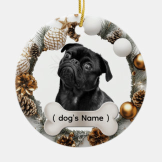 Décoration En Céramique Personalized Dog Christmas Ornament