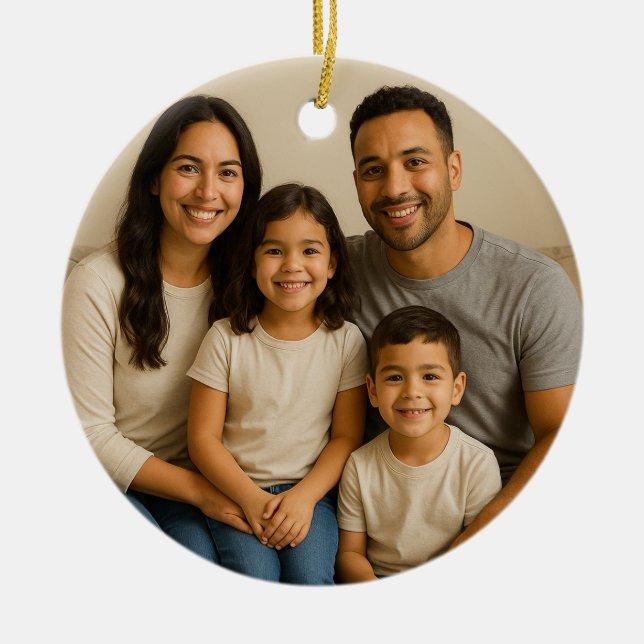 Décoration En Céramique Personalized Double-Sided Family Photo Christmas (Devant)