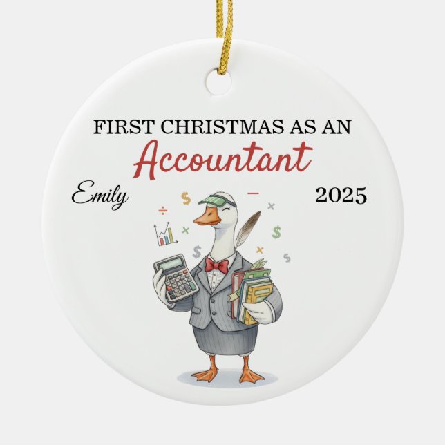 Décoration En Céramique Personalized First Year Accountant silly goose (Devant)
