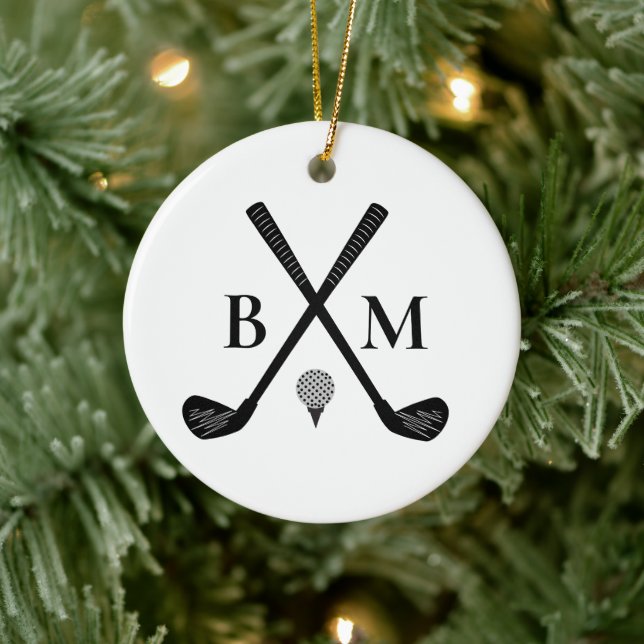 Décoration En Céramique Personalized Golfer Classic Golf Club Monogram (Arbre)