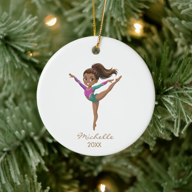 Décoration En Céramique Personalized Gymnast gymnastics Girl Christmas   (Arbre)