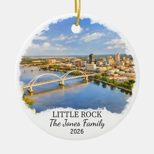 Décoration En Céramique Personalized Little Rock Ornament, Custom Arkansas (Devant)