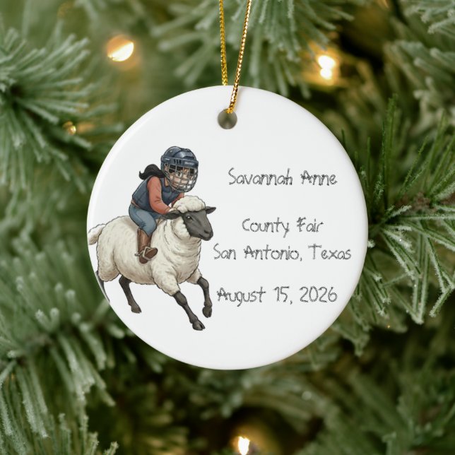 Décoration En Céramique Personalized Mutton Bustin Rodeo Girls (Arbre)