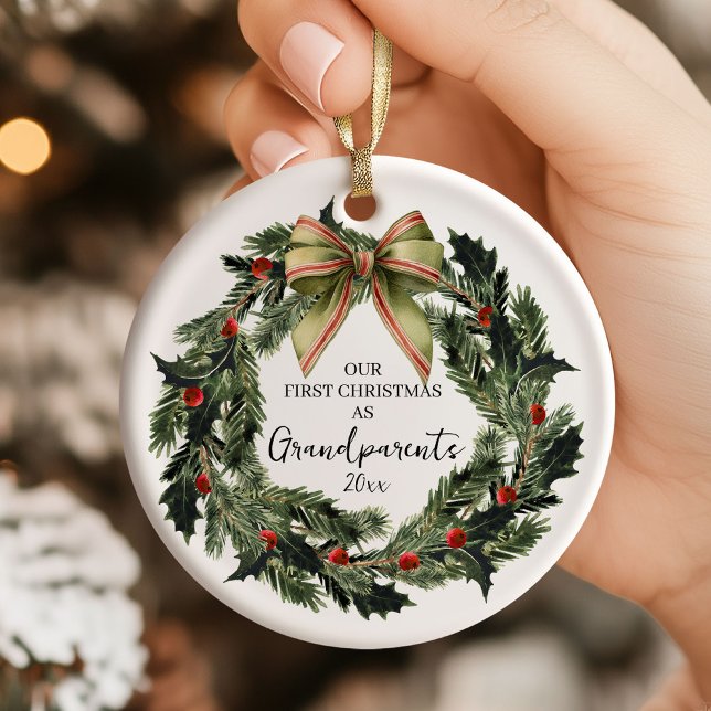 Décoration En Céramique Personalized New Grandparents Ornament (Créateur téléchargé)