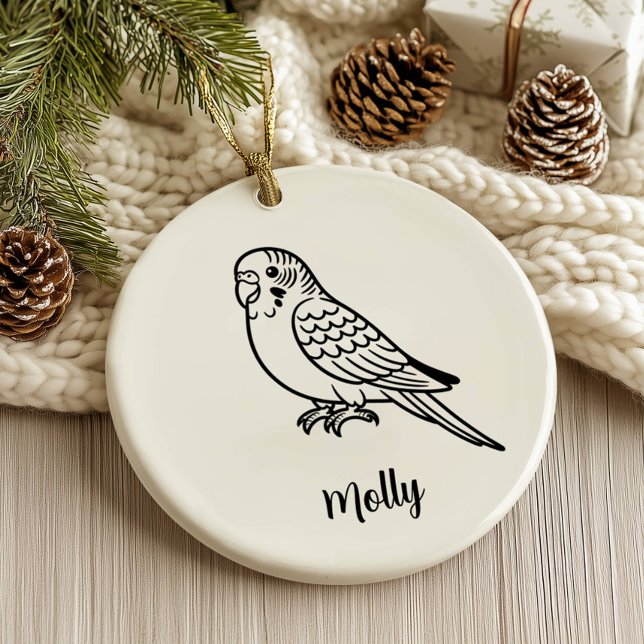 Décoration En Céramique Personalized Parakeet Christmas (Créateur téléchargé)