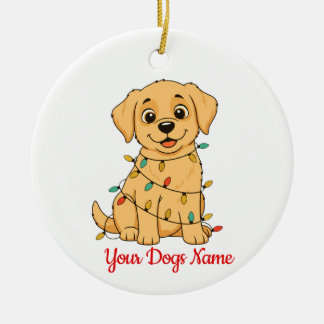Décoration En Céramique Personalized Pet Christmas Ornament Front & Back