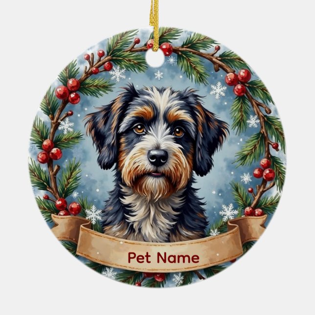 Décoration En Céramique Personalized Portuguese Water Dog Christmas (Dos)