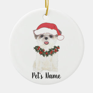 Décoration En Céramique Personalized Shih Tzu (Brown & White)