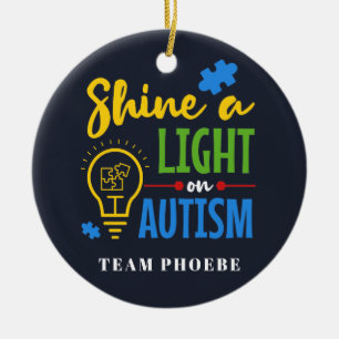 Décoration En Céramique Personalized Shine A Light on Autism Matching Team