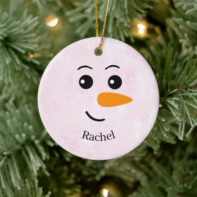 Décoration En Céramique Personalized Snowman Name (Arbre)