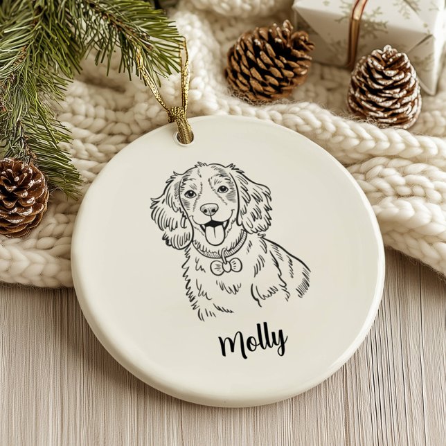 Décoration En Céramique Personalized Spaniel Dog Christmas (Créateur téléchargé)