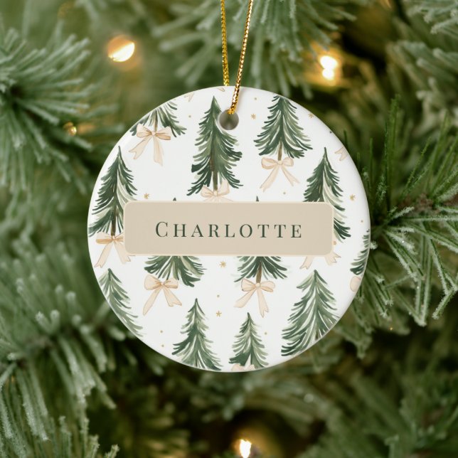 Décoration En Céramique Personalized Watercolor Christmas Tree Ornament (Arbre)