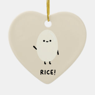 Décoration En Céramique personnage de riz mignon minimal kawaii drôle desi