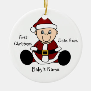 Décoration En Céramique Personnalisable Elf First Christmas Ornament