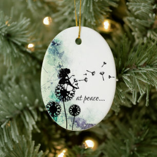 Décoration En Céramique Personnalisé à peace Fairy n Dandelion Noël