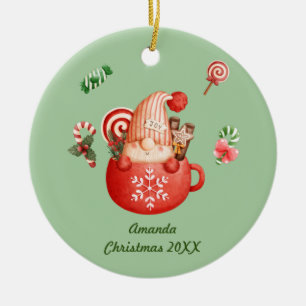 Décoration En Céramique Personnalisé Ajouter un nom Noël Gnome dans une Mu