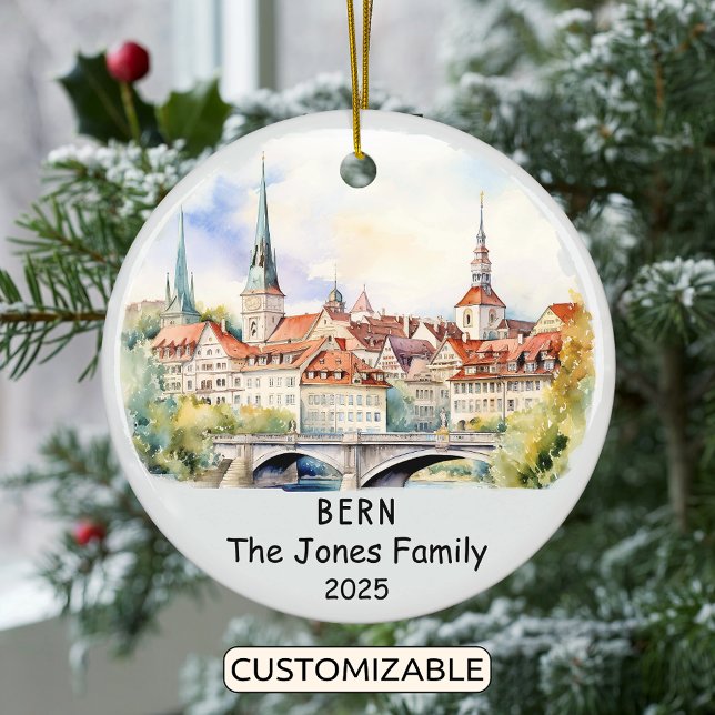 Décoration En Céramique Personnalisé Bern Ornament, Suisse (Créateur téléchargé)