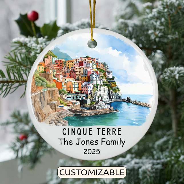 Décoration En Céramique Personnalisé Cinque Terre Ornament, Italie (Créateur téléchargé)