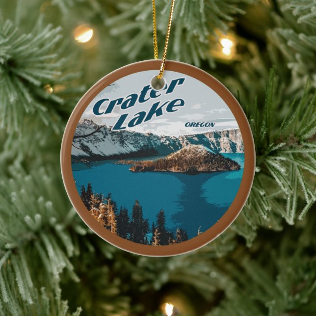 Décoration En Céramique PERSONNALISÉ Crater Lake Oregon (Arbre)