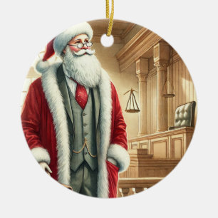 Décoration En Céramique Personnalisé Cute Père Noël comme procureur