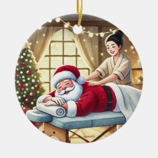 Décoration En Céramique Personnalisé Cute Père Noël Obtenir un massage