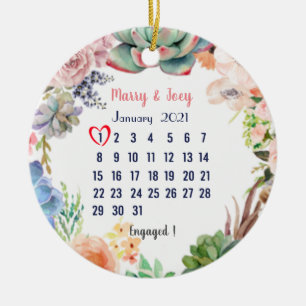 Décoration En Céramique Personnalisé Engagé -mariage date 1 de 31