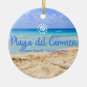 Décoration En Céramique Personnalisé Famille Playa Del Carmen Vacances Noë