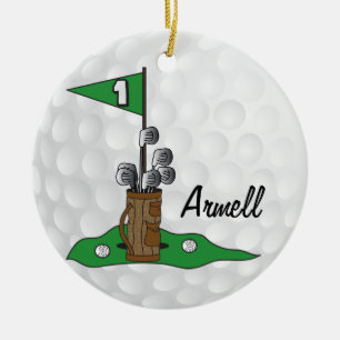 Décoration En Céramique Personnalisé - Golfer 🏌️ ‍ ♀️ sur le v