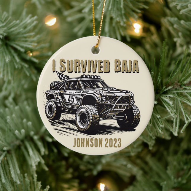 Décoration En Céramique Personnalisé - J'ai survécu Baja Truck Noël (Arbre)