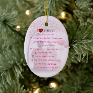 Décoration En Céramique Personnalisé"Je t'aime parce que"Liste romantique