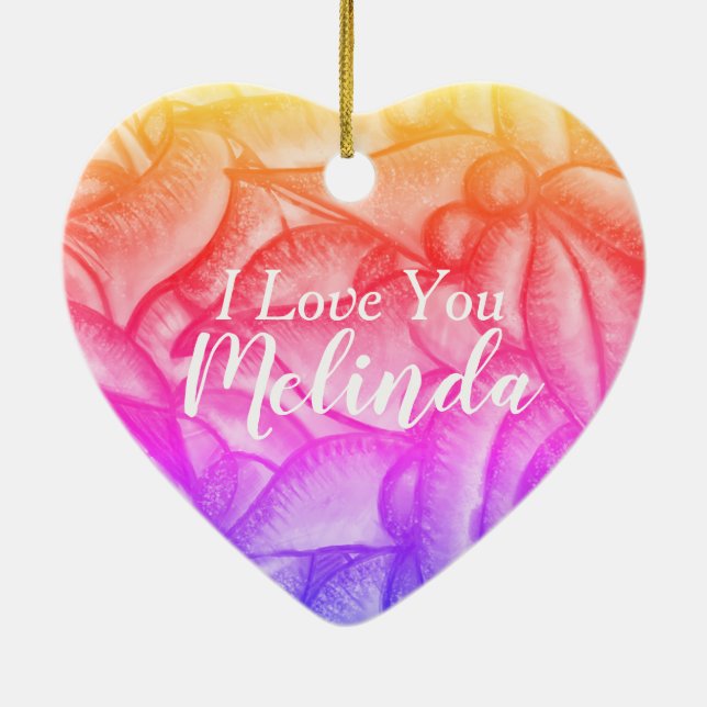 Décoration En Céramique Personnalisé Je t'aime Pendentif du coeur (Dos)