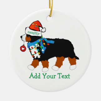 Décoration En Céramique Personnalisé Noël Bernese Mountain Chien coquin