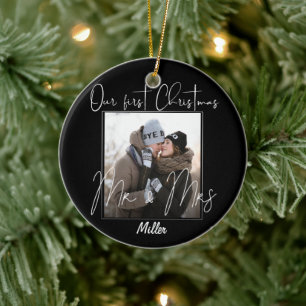 Décoration En Céramique Personnalisé   Notre premier Noël en tant que Mons