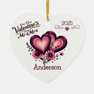 Décoration En Céramique Personnalisé Notre première journée de Valentines