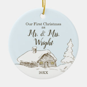 Décoration En Céramique Personnalisé Premier Noël en tant que Mr & Mrs Acc