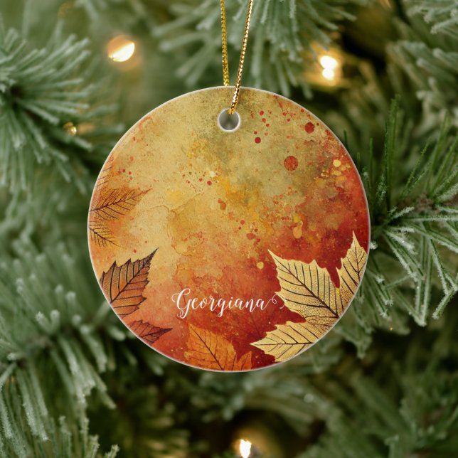 Décoration En Céramique Personnalisé Rustique Golden Autumnal Encre désoss (Arbre)