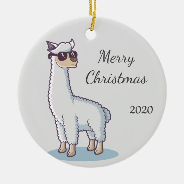 Décoration En Céramique Personnaliser Dated Fun Llama Farm Animal (Devant)