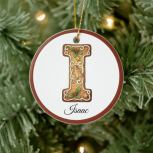 Décoration En Céramique Personnaliser la lettre I de monogramme en pain d'