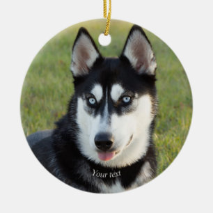 Décoration En Céramique Personnaliser le joyeux chiot sibérien Husky