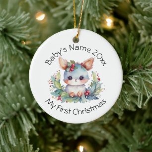 Décoration En Céramique Personnaliser le prénom de Noël et l’année du bébé