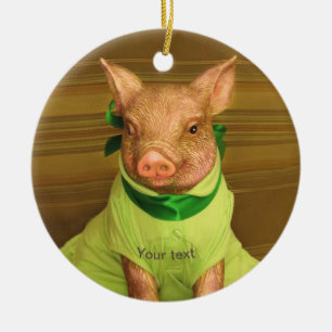 Décoration En Céramique Personnaliser mignon Patti Portrait de porc en ver