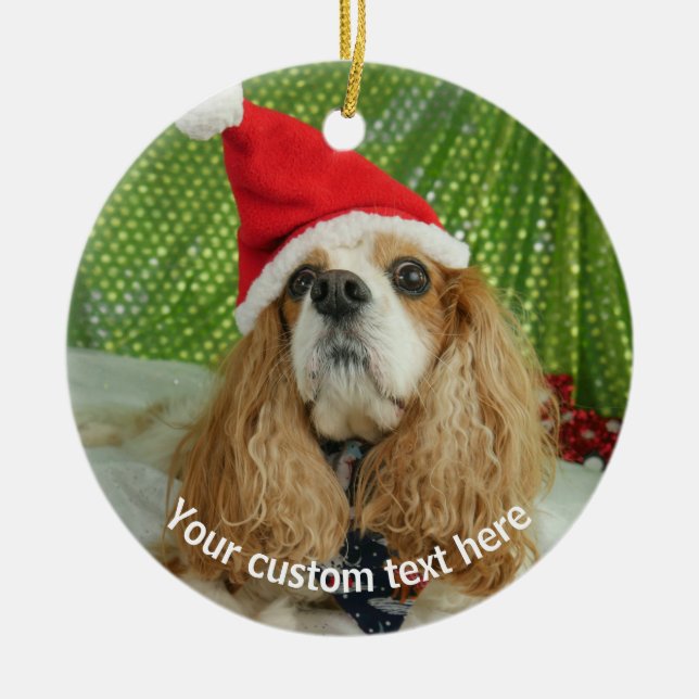 Décoration En Céramique Personnaliser, Personnaliser l'ornement du chien (Devant)