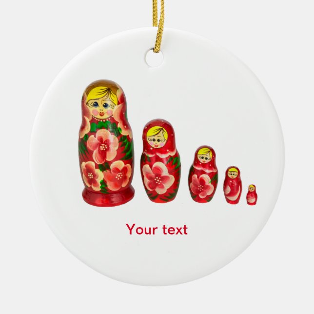 Décoration En Céramique Personnaliser russe Matryoshka niche poupées (Devant)