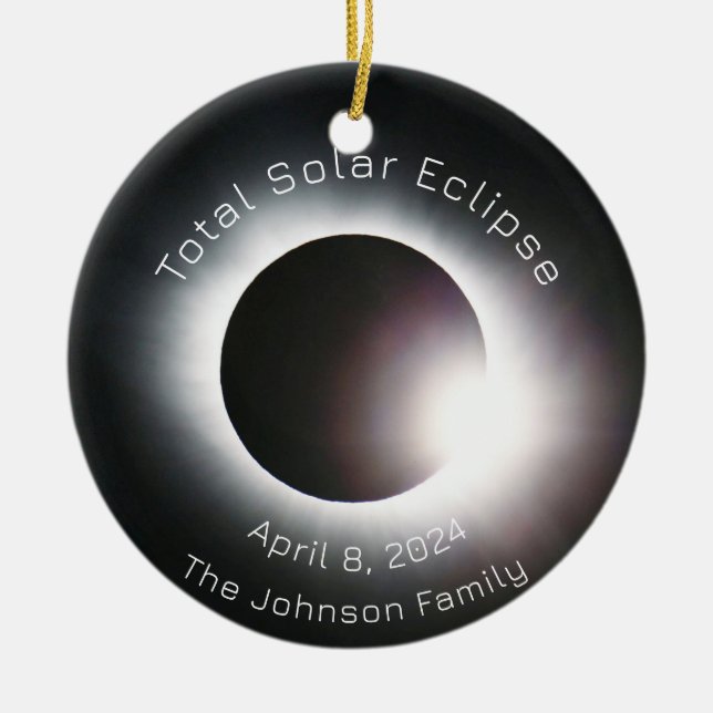 Décoration En Céramique Personnaliser Total éclipse solaire 2024 (Devant)
