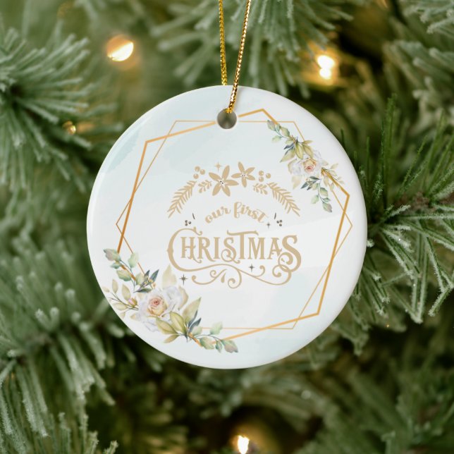 Décoration En Céramique Personnaliser Votre Texte Gold Noël Marié (Arbre)