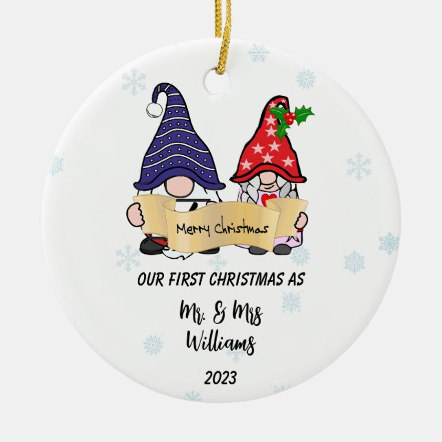 Décoration En Céramique Personnalisez nos premiers cadeaux de Noël (Devant)