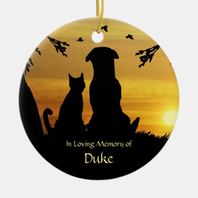 Décoration En Céramique Pet Chien Chat Memorial Nom personnalisé Poème spi (Devant)