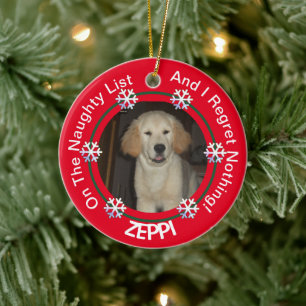 Décoration En Céramique Pet Snowflake Naughty Liste Noël