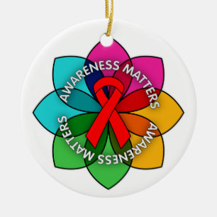 Décoration En Céramique Pétales de sujets de conscience d'HIV de SIDA