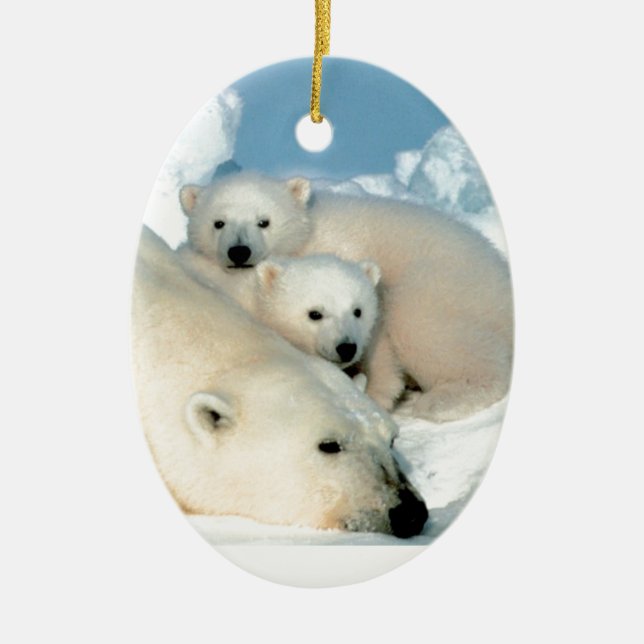 Décoration En Céramique Petit animal 1 d'ours blanc (Devant)